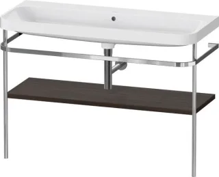 Duravit Happy D.2 Plus c-shaped Set mit Metallkonsole Nussbaum gebürstet Matt 1175x490x850 mm - HP48 HP4839N69690000