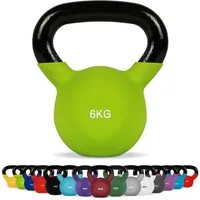 MSports® Kettlebell Kettlebell Professional Neopren 2 – 30 kg inkl. Übungsposter