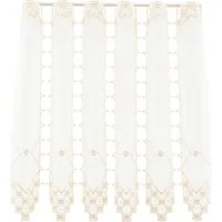 Gardinen Kranzusch Scheibengardine mit Lochstickerei (1 St), Stangendurchzug, transparent, Stablöcher,transparent,verschiedene Höhen, Breiten