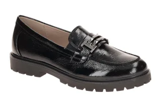 CAPRICE 24702 elegante schwarze Damenschuhe mit altsilbernem Schmuck