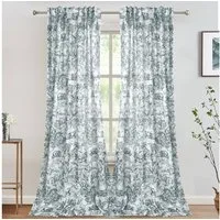 Sunicol Gardine Glatt Voile Vorhang mit Kräuselband Muster, 2 Stück, Halbtransparente, Funktionelle Überschrift, Seidengewebe, Maschinenwaschbar