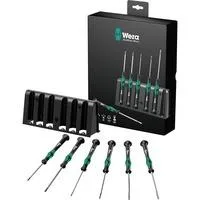 2035/6 B Elektronik-Schraubendrehersatz + Rack schwarz/grün, 6-teilig, mit Black Point Spitze