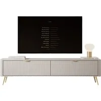 Compleo TV-Schrank BELLO zweitürig, Modern Wohnzimmer, gerifflete Front