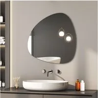 Hopibath Badspiegel ohne Beleuchtung Badezimmerspiegel Rahmenlos (Design Spiegel Asymmetrisch, 1-St., Steinform, 80x80cm, 60x60cm), für Schminktisch Schlafzimmer Wohnzimmer Flur Hotel