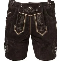 Steigenhöfer Manufaktur Trachtenlederhose Lederhose Herren Tracht kurz - Anton - 100% Rindsleder - Kurze Hose (Inklusive verstellbarer Träger) Traditionelle Echtlederhose - Ideal für Dein Oktoberfest Herren Outfit