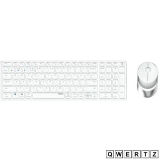 Rapoo 9750M Weiß QWERTZ Kabelloses Multi-Mode-Deskset