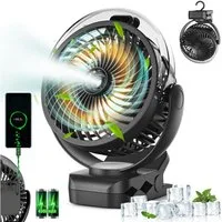 ATEROLL Tischventilator Mini-USB-Ventilator mit Oktopus-Basis,mit Nebel,einstellbarem Licht, 3 Geschwindigkeiten,leise Geeignet für Handheld/Desktop/Autositz