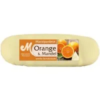 Odenwälder Marzipankonditorei Süßigkeit, Odenwälder Marzipan Brot Orangen mit köstlich weißer Schokolade 100g