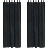 vidaXL Vorhang Verdunkelungsvorhänge 2 pcs Schwarz 140 x 225 cm Samt (2 St), Samt