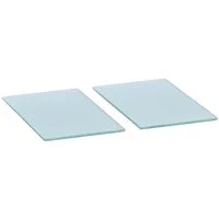 Basera® Schneidebrett Glasschneidebrettchen 2er Set aus Sicherheitsglas mit Silikonfüßen, Sicherheitsglas, (1-St), transparent, 25 x 15 cm