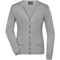James & Nicholson Cardigan Klassische Damen Strickjacke Ladies' Cardigan JN667 mit Seide- und Kaschmir-Anteil