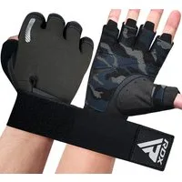 RDX Trainingshandschuhe RDX Gewichtheberhandschuhe, extra dehnbare lange Handgelenkstütze