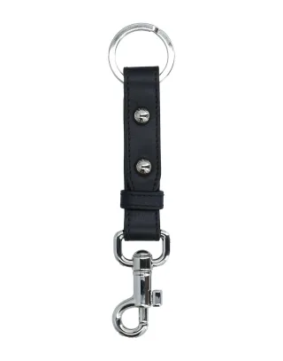 Dolce & Gabbana Herren Schlüsselanhänger aus schwarzem Leder