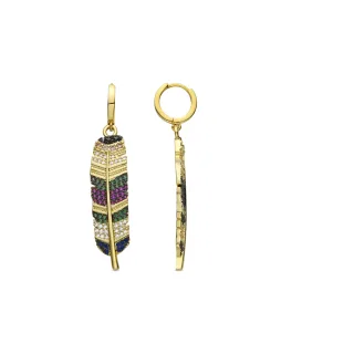 Luxenter Multicolour Zirkonia Ohrringe aus 18k Gelbgold - Muisem
