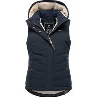 Ragwear Steppweste Hesty Wasserdichte Outdoor-Weste mit abnehmbarer Kapuze