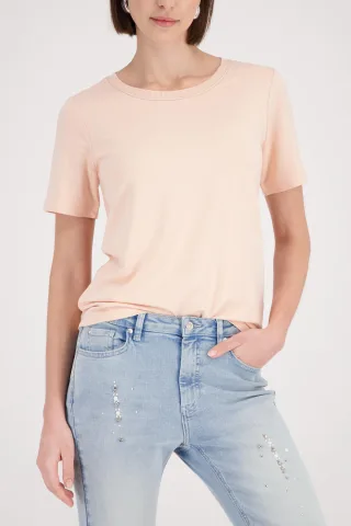 monari - T-Shirt mit Strickkragen summer peach - Gr. - 46