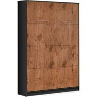 QMM TraumMöbel Schrankbett Wandbett VB 140 x 200 (Möbelstück, 1-St., Farbauswahl) vertikal klappbar