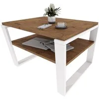TREND WERK Couchtisch mit zusätzlicher Ablagefläche 61×51×44 cm und 91×51×44 cm (Wohnzimmertisch aus Holzwerkstoff, Stabiler & moderner Kaffeetisch, Stilvolles Design, maximale Funktion, Beistelltisch)