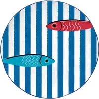 EasyLife Speiseteller Sardines Party, Spülmaschinengeeignet, Mehrfarbig, Fische, H: 1cm