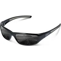 LuxusKollektion Fahrradbrille Sonnenbrille polarisiert UV400 Schwarze Rahmen mit Schwarze Linse