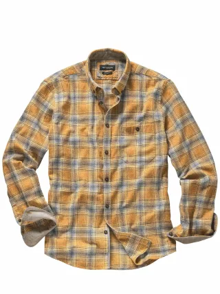 Mey & Edlich Herren Unbeirrbares Flanellhemd Gelb 100 % Baumwolle