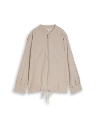 Tom Tailor - Plus Size - Loose Fit Bomberjacke mit Brusttaschen soft taupe grey - Gr. - 54