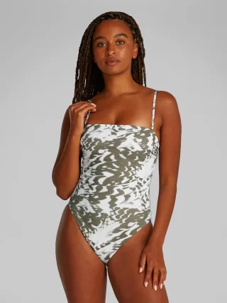 BANDEAU ONE PIECE-RP ck shell olive aop - Gr. - S