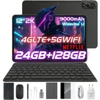 blackview MEGA2 Android 15 4G LTE 2,4K incl.Tastatur/Maus/Hülle/Stift/Kopfhörer Tablet (12", 128 GB, Android 15, 4G (LTE), 128GB, 120Hz, 2.4K, Octa-Core, Android 15, LTE, 5G WiFi, 9000mAh)