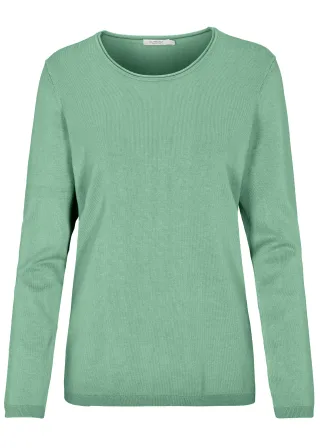 CLARINA - NOS Rdh.-Pullover,1/1 Arm,uni salbei - Gr. - 36