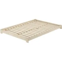 ERST-HOLZ Massivholzbett Ehebett Bodennah Fichte/Tanne Unbehandelt 140 x 200 cm, Fichte unbehandelt