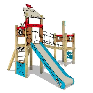 Öffentlicher Kletterturm PRO MAGIC Route+ für Kindergärten - Robuste Spielplatzanlage mit 9x9 cm Pfosten für Abenteuerspielplätze - Wickey