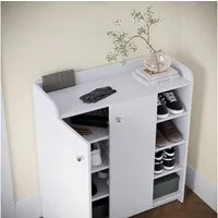 Vicco Schuhschrank Moritz, Weiß, 83 x 91.4 cm mit 2 Türen (1-St)