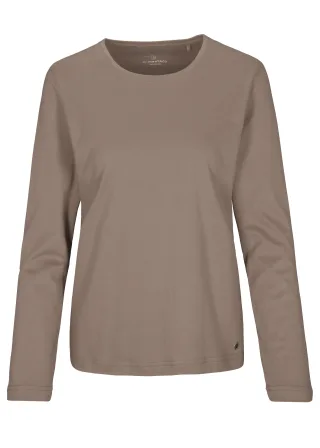 CLARINA - NOS Rdh.-Shirt, 1/1 Arm, uni 743 mokka - Gr. - 42