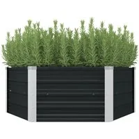 vidaXL Hochbeet Hochbeet Anthrazit 129 x 129 x 45 cm Verzinkter Stahl (1 St)