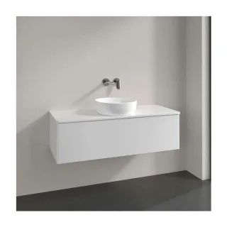Villeroy und Boch Antao Waschtisch-Unterschrank K32050GF 120x36x50cm, Hahnloch, Waschbeckenplattenfarbe Lack, glossy white lacquer