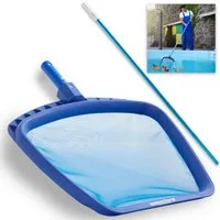 Hecht Kescher Pool Kescher mit Aluminium Teleskopstange bis 3,9 m (2-St), 320 x 300 mm Netz, 30 mm Aufnahmelippe