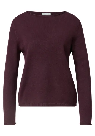 Street One - LTD QR_rolled edge u-boat swea rustic rouge - Gr. - 46