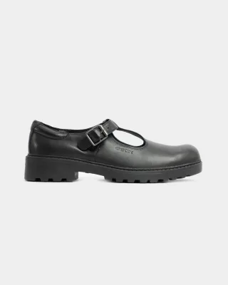 CASEY Mädchen Matte Schwarze Schulschuhe