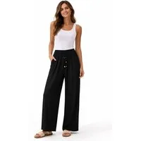 Eight2Nine Chinos Damen Luftige Sommerhose Freizeit Weit geschnitten Stoffhose Musselin
