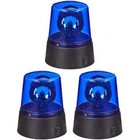 relaxdays LED Dekolicht LED Blaulicht 3er Set