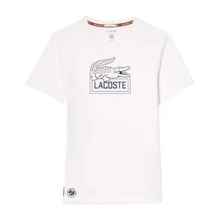 Lacoste - "Roland Garros Edition" T-Shirt für Herren/Damen Unisex, Regulär (Weiß)