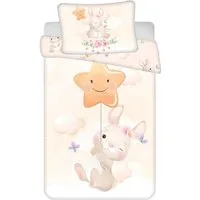 Jerry Fabrics Kinderbettwäsche Jerry Fabrics Babybettwäsche Set Bunny Star Baby 100x135 cm 40x60 cm