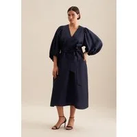seidensticker Sommerkleid Schwarze Rose 3/4 V-Neck Uni