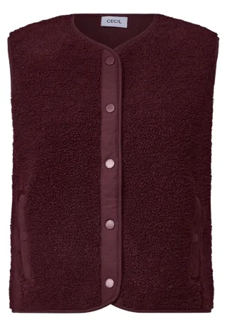 CECIL - Weste aus Teddy-Material rot - Gr. - XL