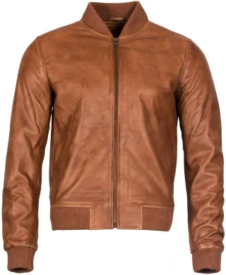 Herren-Bomberjacke im Retro-Uni-Stil aus Leder – Pretoria