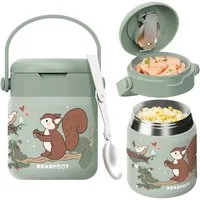 BEARFOOT Trinkflasche Thermobehälter Kinder Edelstahl - Eichhörnchen Sabei, Thermobehälter, auslaufsicher, Edelstahl, Food jar, BPA-frei