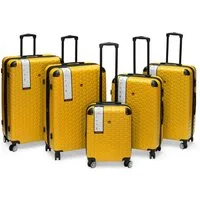 Ezzyrol® Kofferset Hartschalen-Trolley Reisekoffer Set, Koffer S-M-L-XL-XXL, 4 Rollen, (5 tlg), robuste ABS-Schale – stabil, leicht & ideal für Familienurlaub