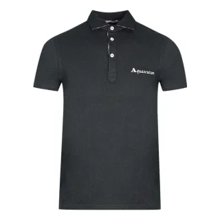 Aquascutum - Poloshirt für Herren/Damen Unisex, Logo (Schwarz)