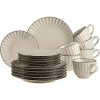 MÄSER Kaffeeservice OSITA, Geschirr-Set, Steinzeug (18-tlg), 6 Personen, Steinzeug