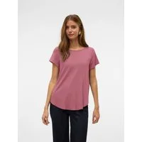 Vero Moda Blusenshirt VMBELLA SS TOP WVN GA NOOS Viskosemischung, abgerundeter Saum